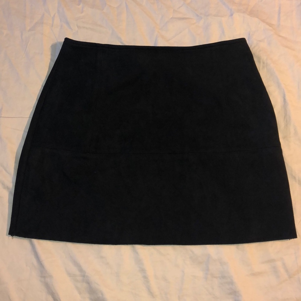 Black suede pencil skirt